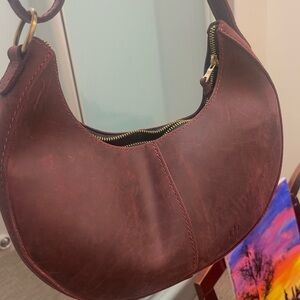 Portland Leather Goods  Almost perfect Nora Merlot  Leather Hobo Bag